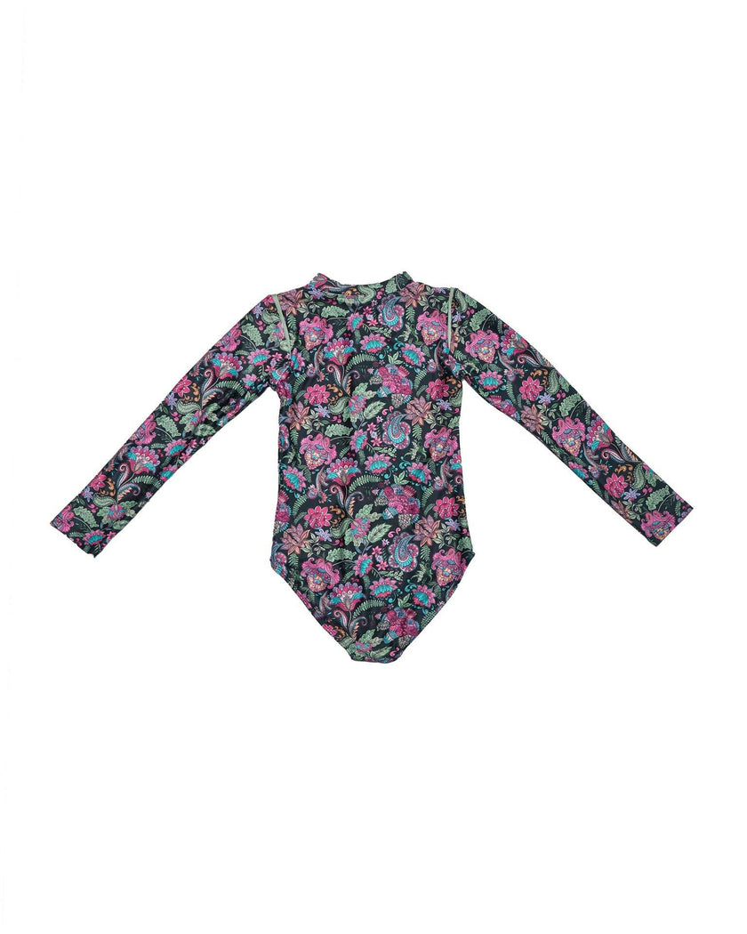 Girls Long Sleeve Swimsuit (Phoenix Print)