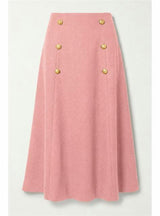 Cool Wool Double Breasted Long Skirt