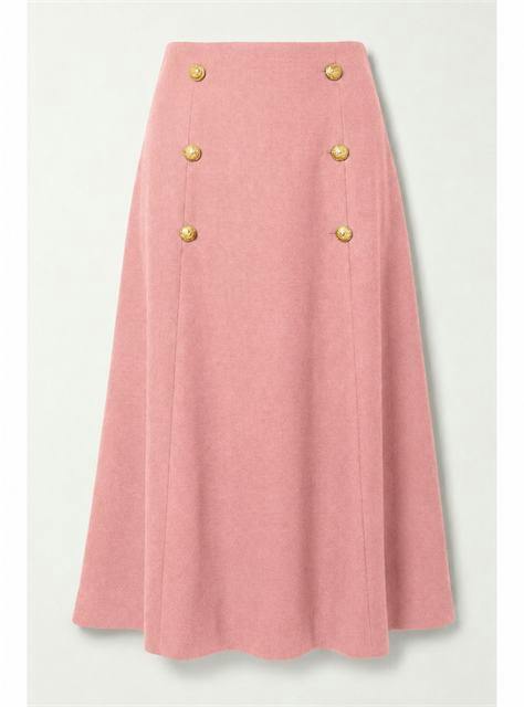 Cool Wool Double Breasted Long Skirt