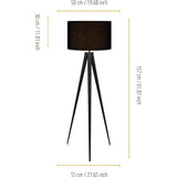 Romanza 61.81" Postmodern Tripod Floor Lamp with Drum Shade