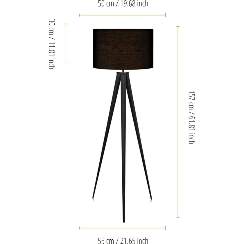 Romanza 61.81" Postmodern Tripod Floor Lamp with Drum Shade
