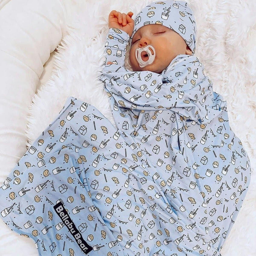 Milk & Cookies Original Bamboo Swaddle & Beanie Set