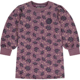 Floral Crew Neck Long Puff Sleeve Pull-Over Dress