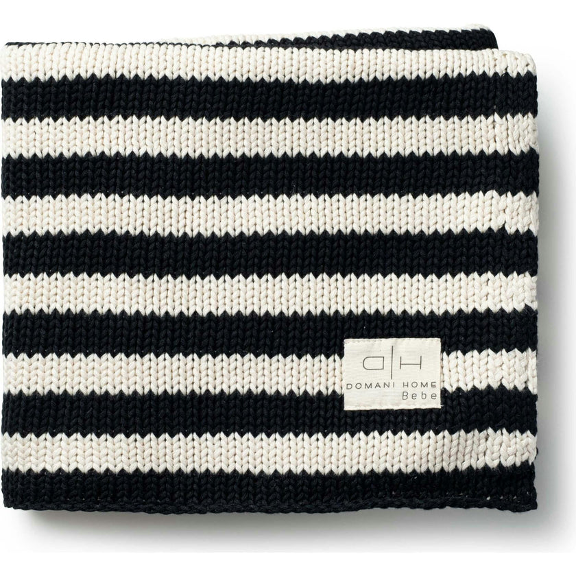 Iconic Stripe Knit Baby Blanket - Black