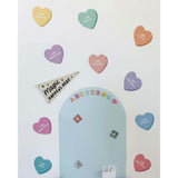 Peel & Stick Fabric Wall Stickers - Affirmation Candy Hearts Brights