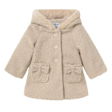 Beige Terry Hooded Coat