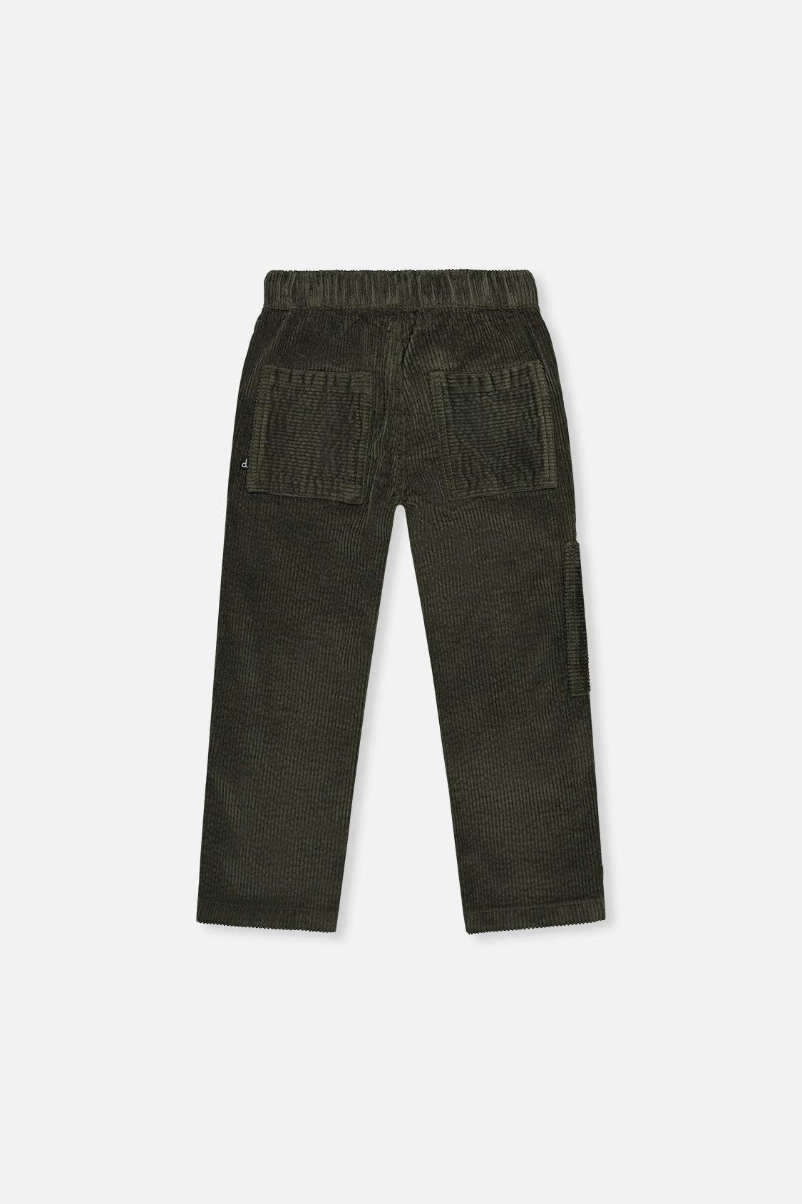 Stretch Corduroy Pants with Cargo Pocket Dark Grey