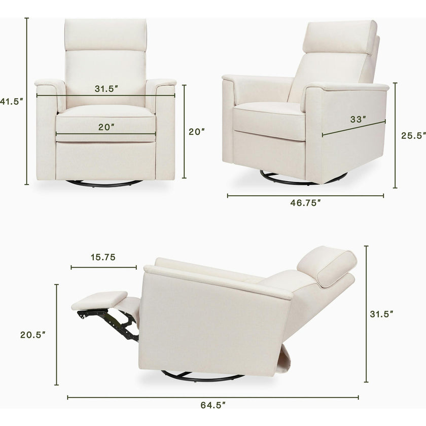 Willa Pro Power Glider Recliner w/ Power Lumbar in Performance Cream Eco-Weave
