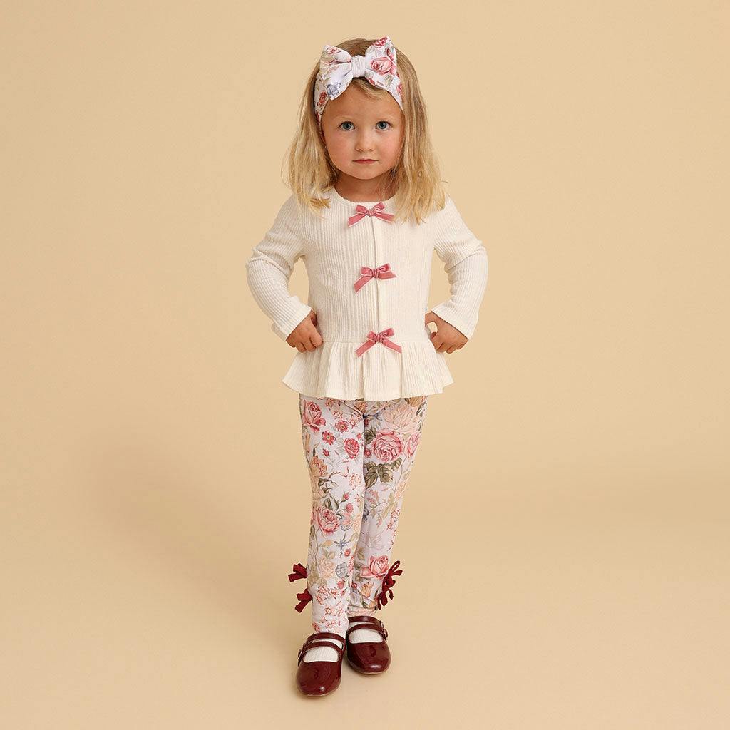 Ivory Pacci Ribbed Bow Top