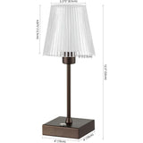 Oscar 12.5" Modern Rechargeable/Cordless Iron/Acrylic Integrated Portable LED Table Lamp with Ribbed Shade