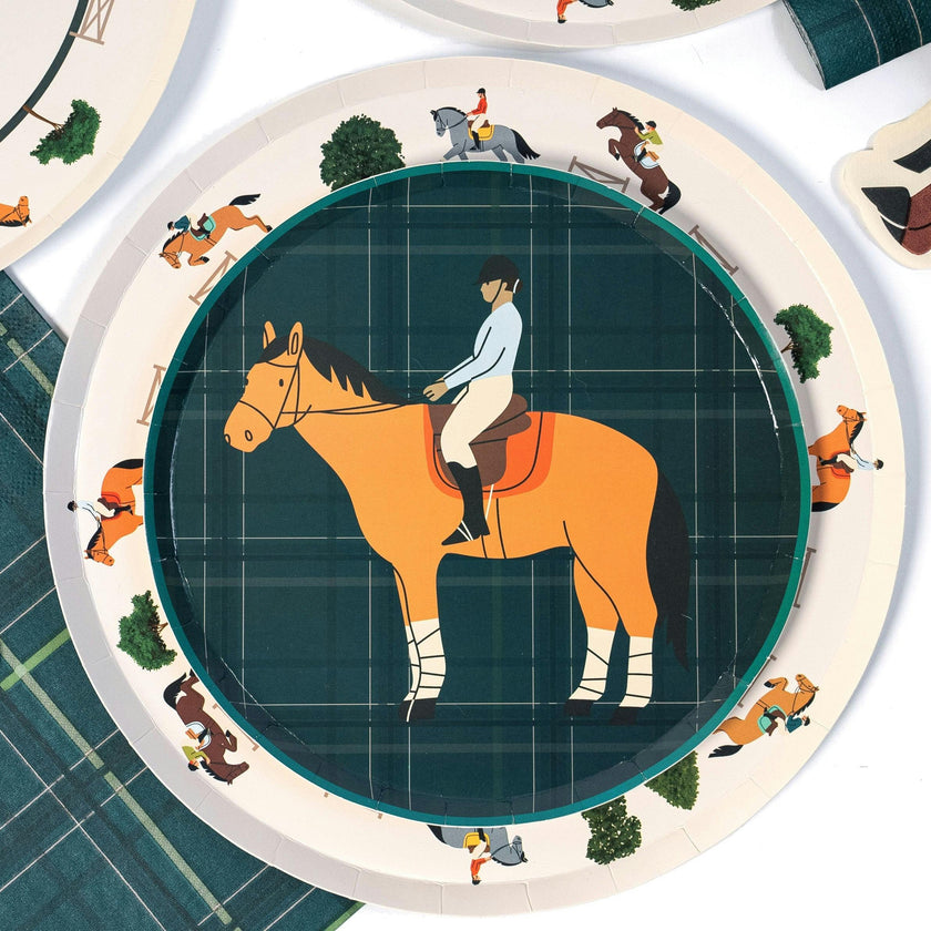 Party Dinner Plates - Equestrian Collection (x 12)