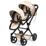 Bayer Design Dolls: Pram Twin Neo - Beige & Black