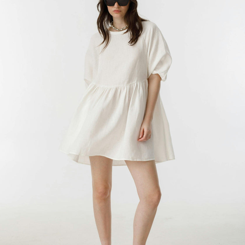 Alcala Linen Dress - Off White