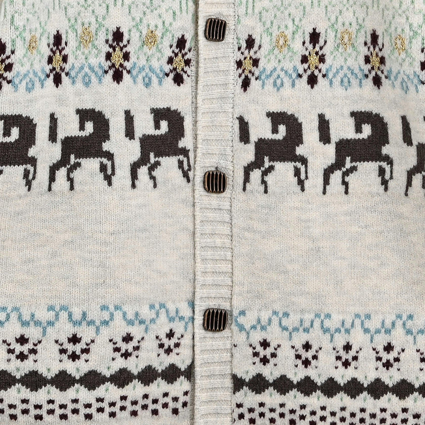 Light Grey Reindeer Cardigan