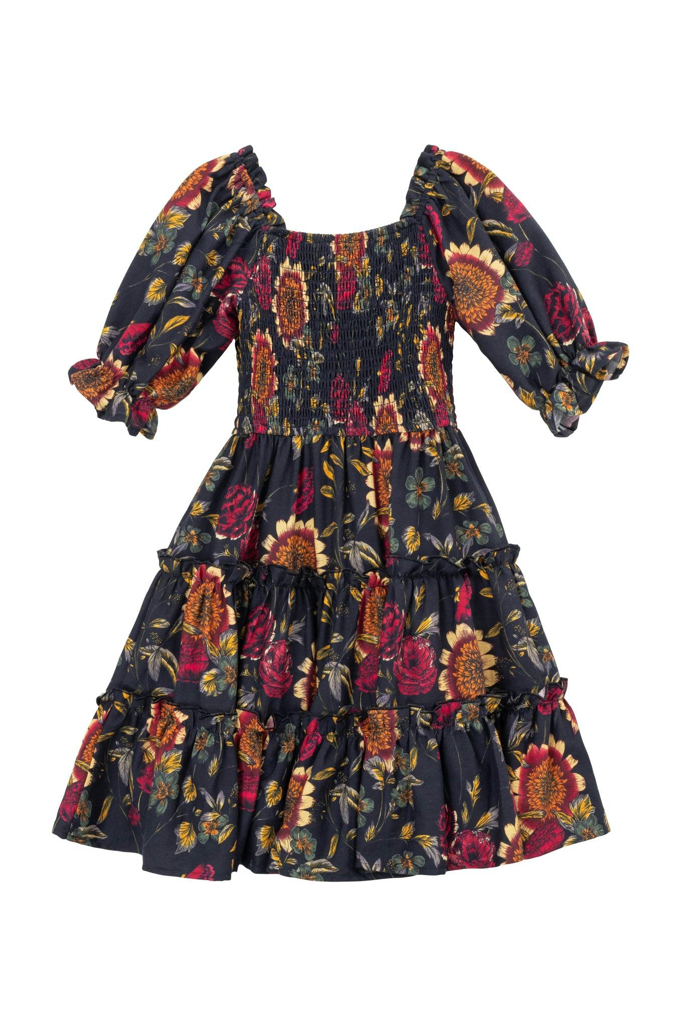 Mini Madeline Dress in Moody Sunflower