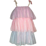 Sparkle Ombre Tie Shoulder Tired Dress