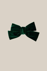 Hair Bows in Emerald Velvet