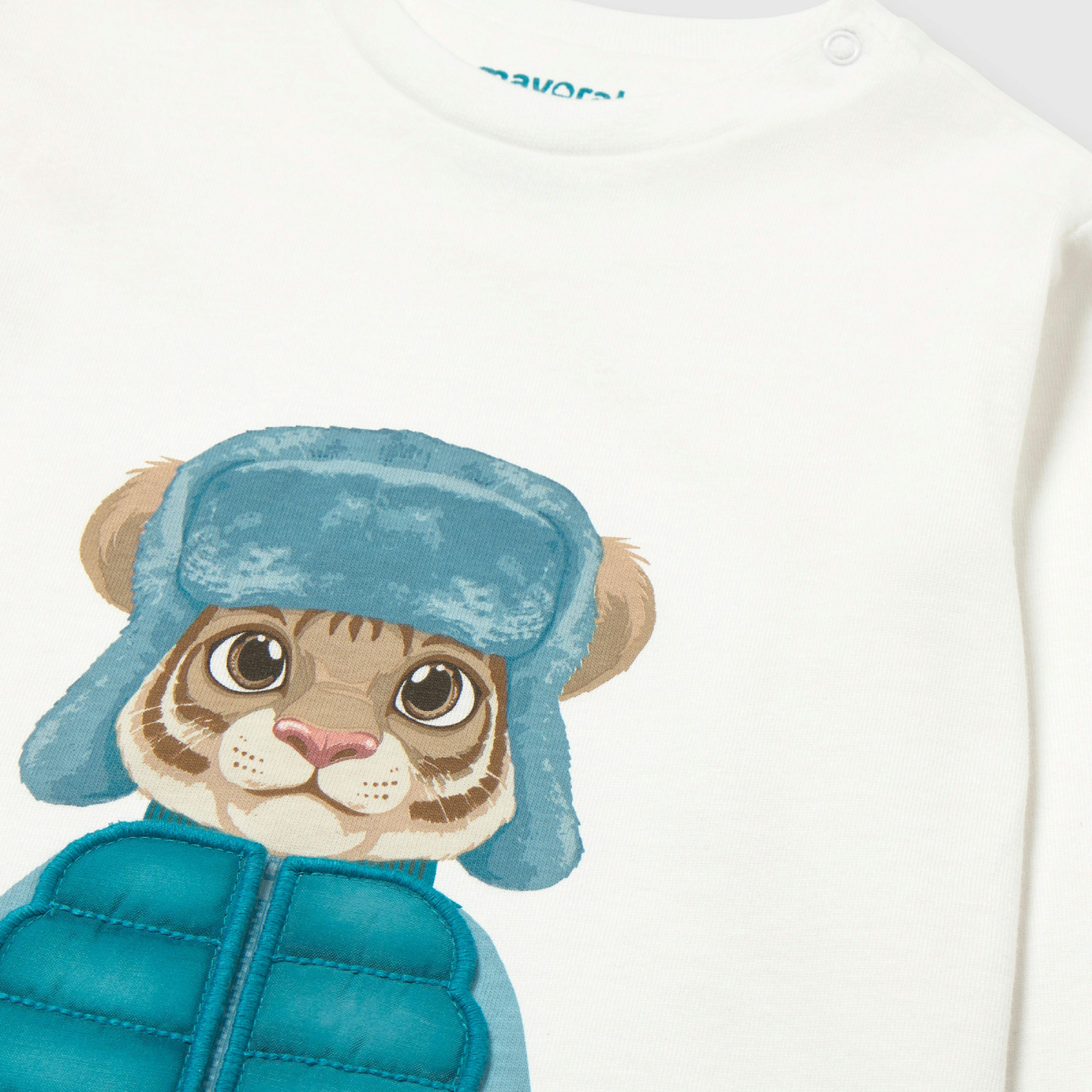 White Interactive Tiger T-Shirt