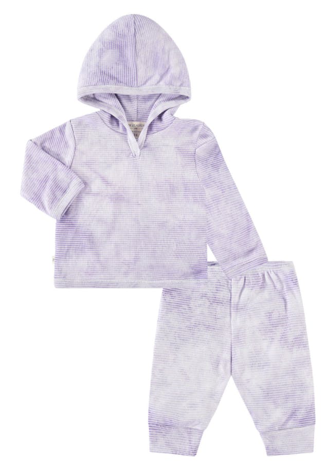 Stripe Marble Rib Hoodie and Legging Set