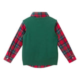 Kids 4-Piece Sweater Vest Set | Holiday Plaid
