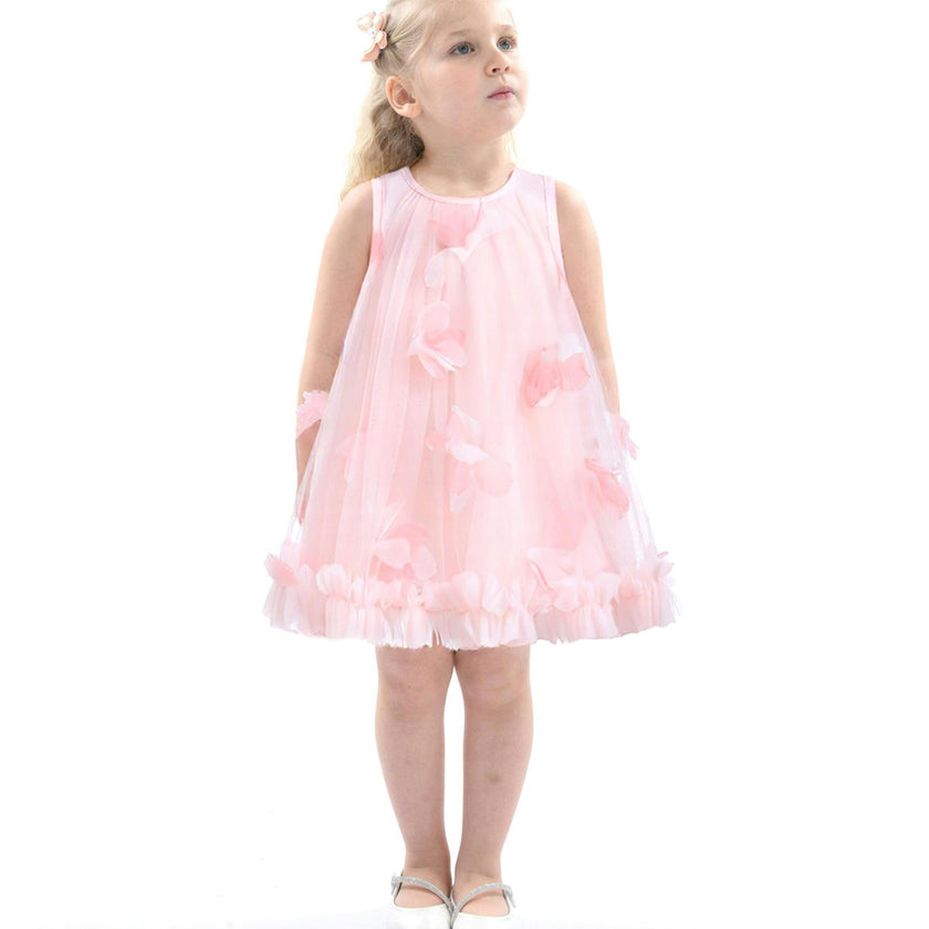 Pink Blooming Tulle Sleeveless Dress