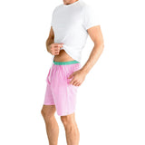 Men's Hepburn Gingham Pink Sleep Shorts - Organic Cotton Poplin