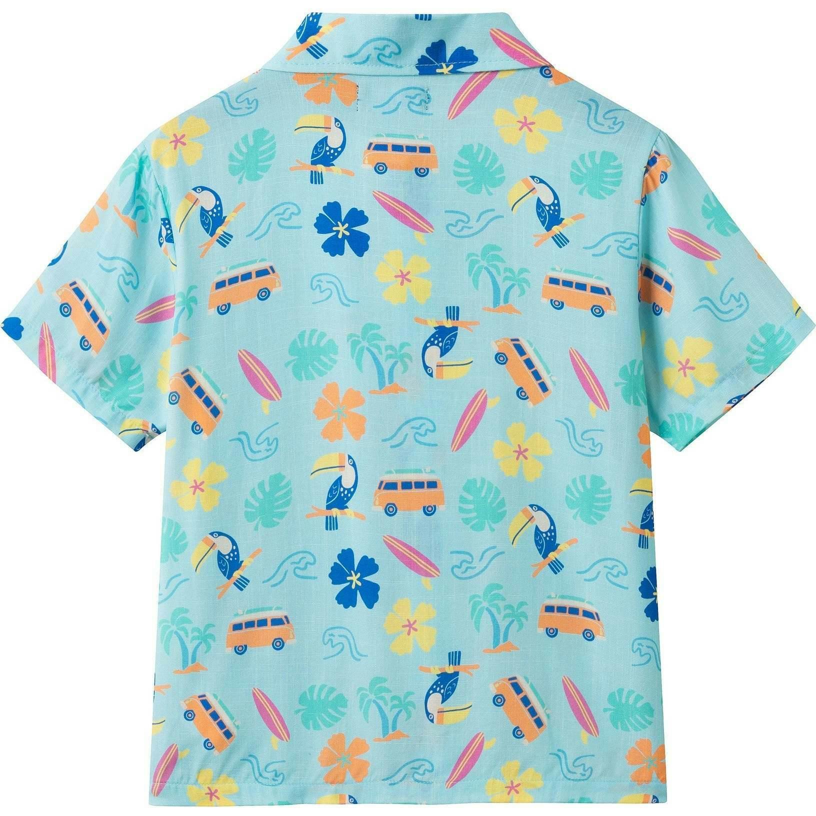 Boys Synthetic Viscose Matching Set | Aqua beach