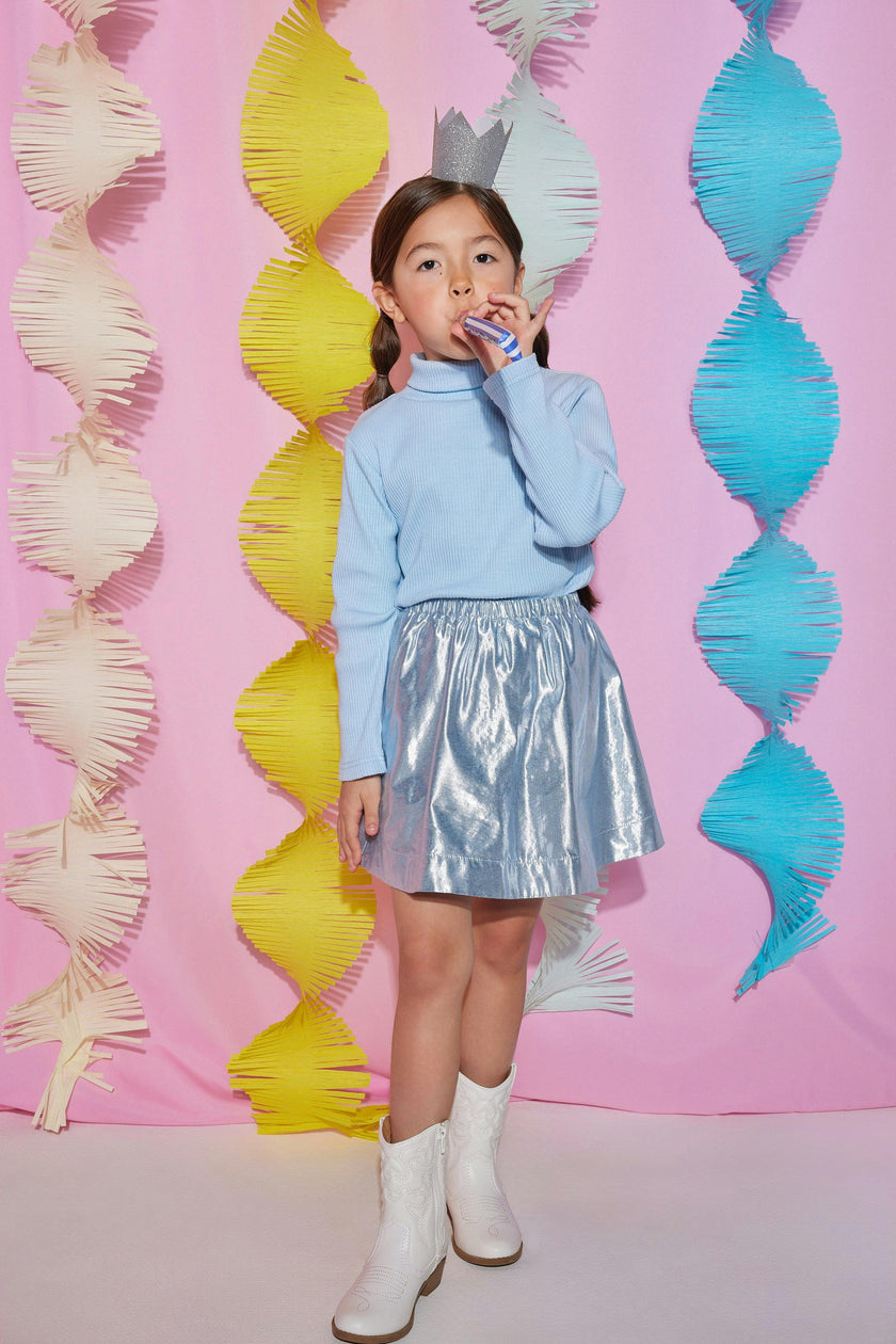 Metallic Elastic Waist Pull-On Circle Skirt