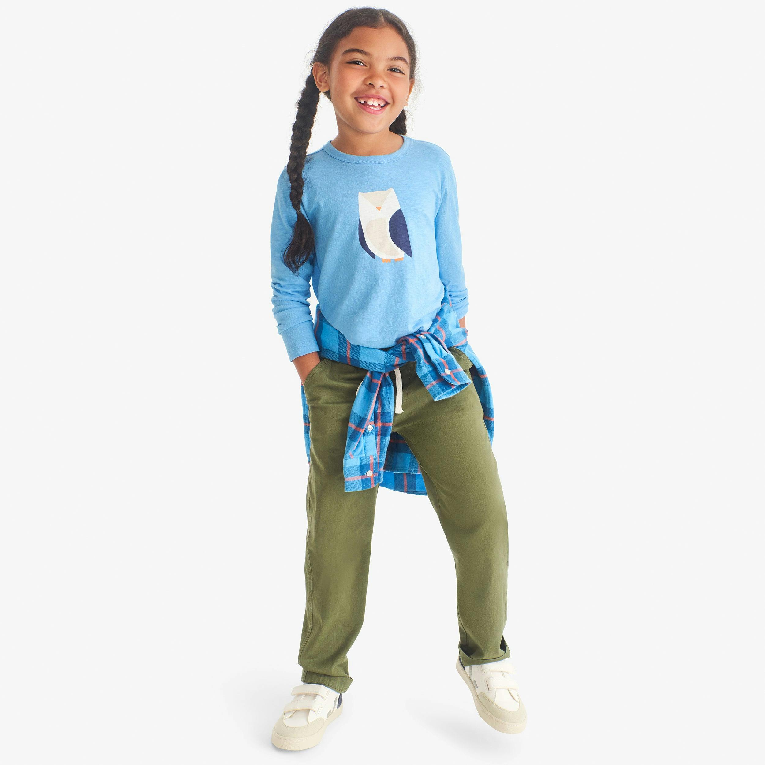 Kids stretch chino drawstring pant
