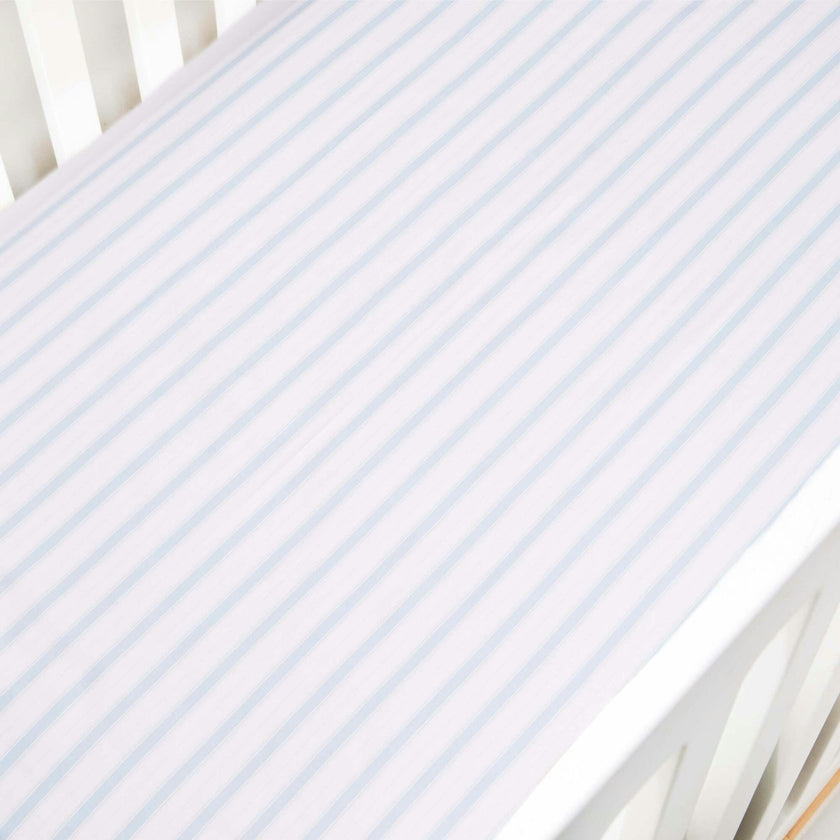 Seaside Narrow Stripes Crib Sheet