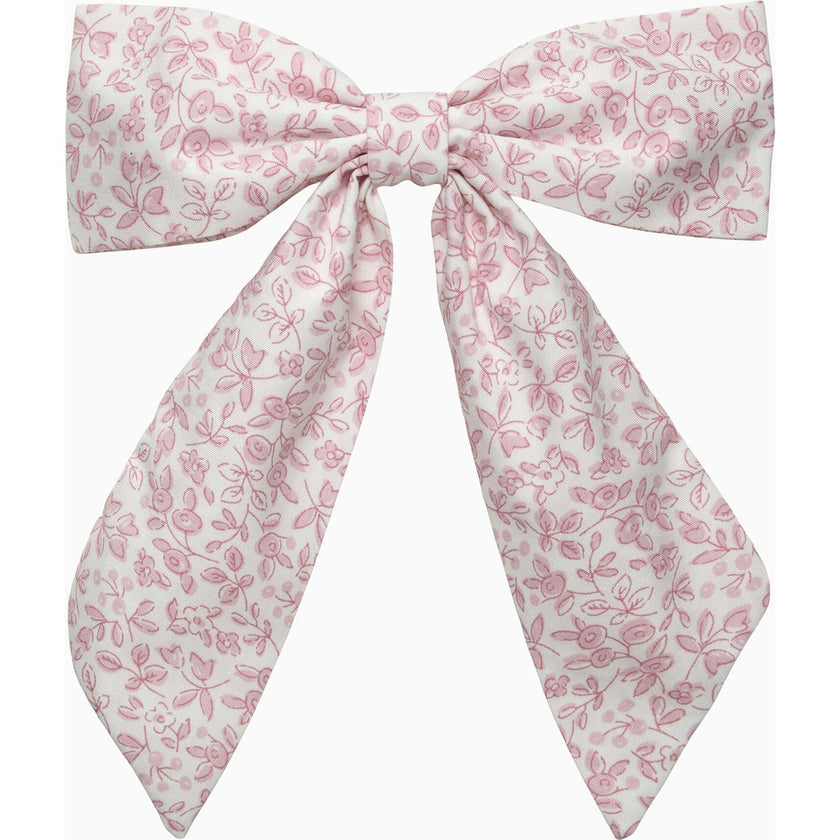 Extra Large Bow Hair Clip in Pink Floral