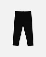 Rib Capri Leggings Black