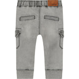 Cuffed Cargo Style Pocket Denim Joggers
