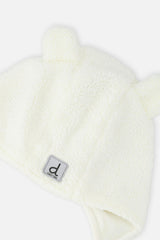 Baby Winter Sherpa Hat With Ear Flaps And Ears Off-White