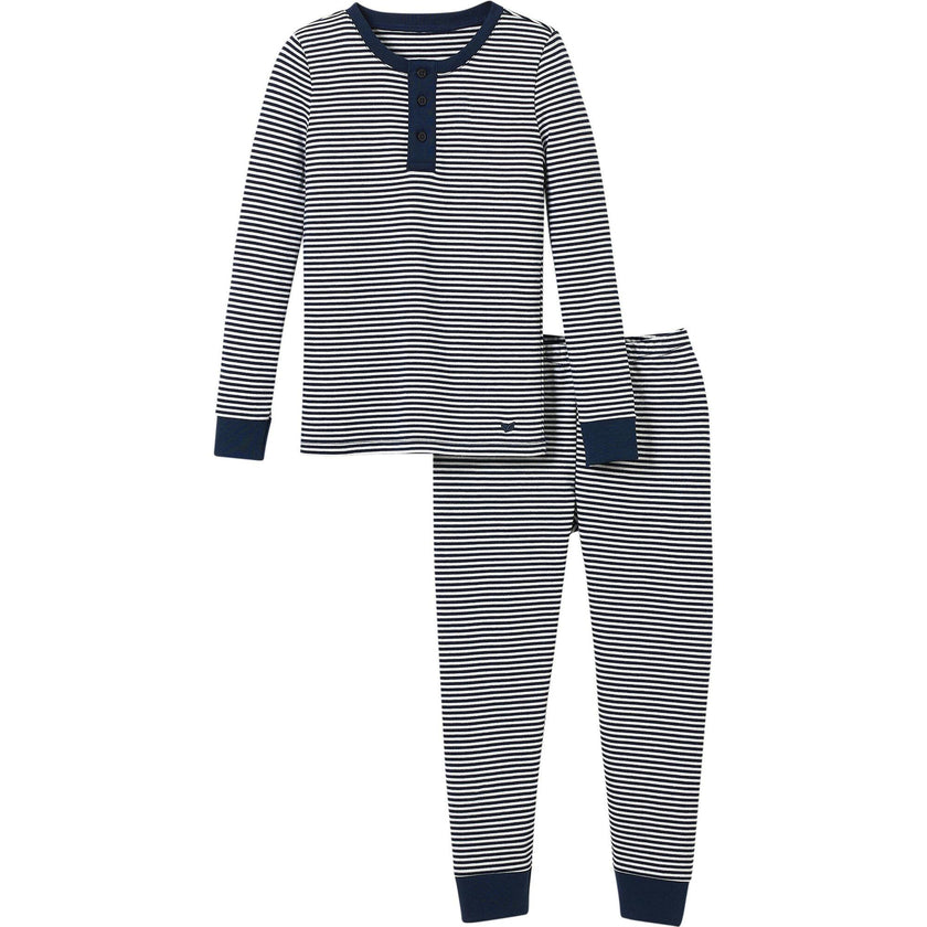 Kid's Pima Snug Fit Pajama Set in Pink Stripe