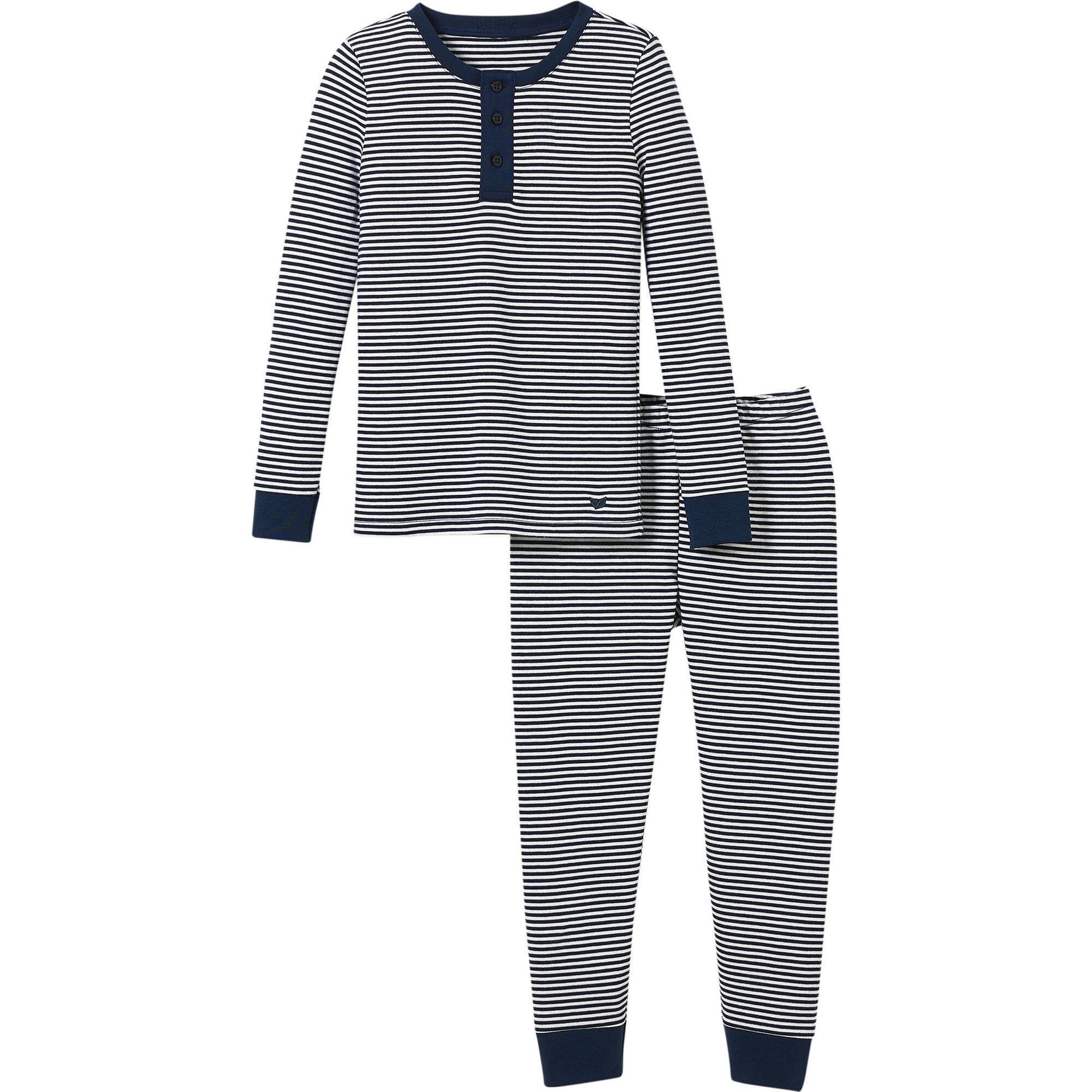 Kid's Pima Snug Fit Pajama Set in Pink Stripe