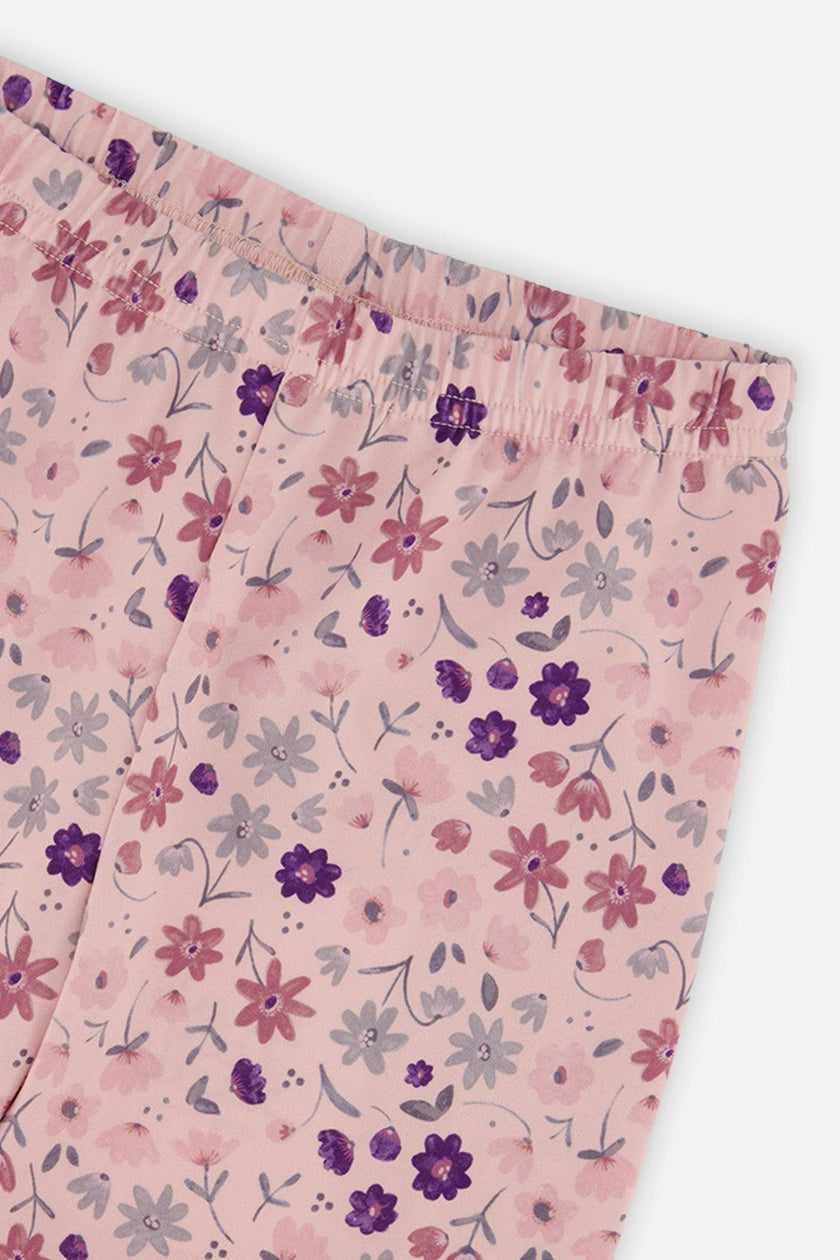 Printed Leggings Pink Printed Daisies