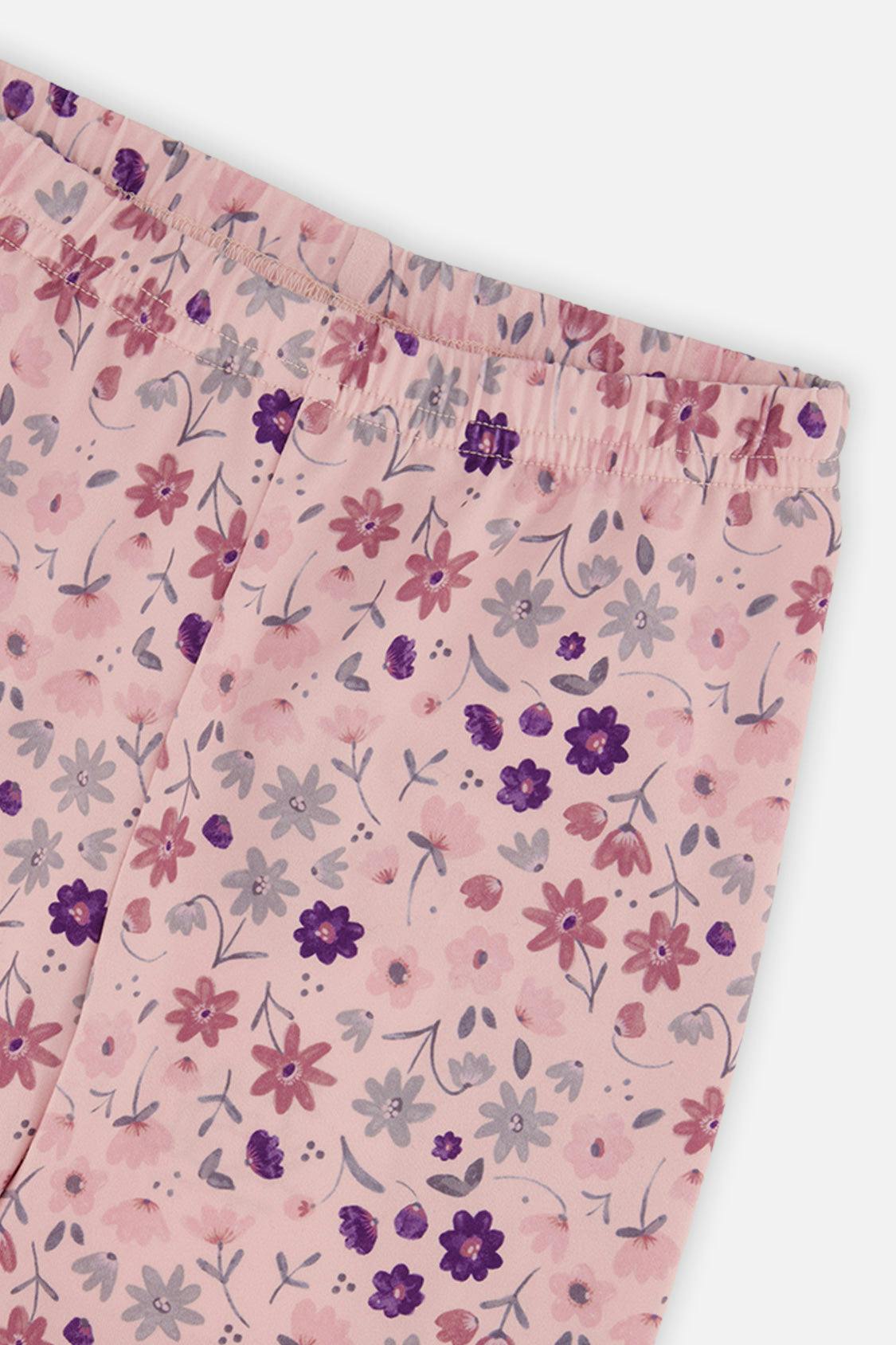 Printed Leggings Pink Printed Daisies