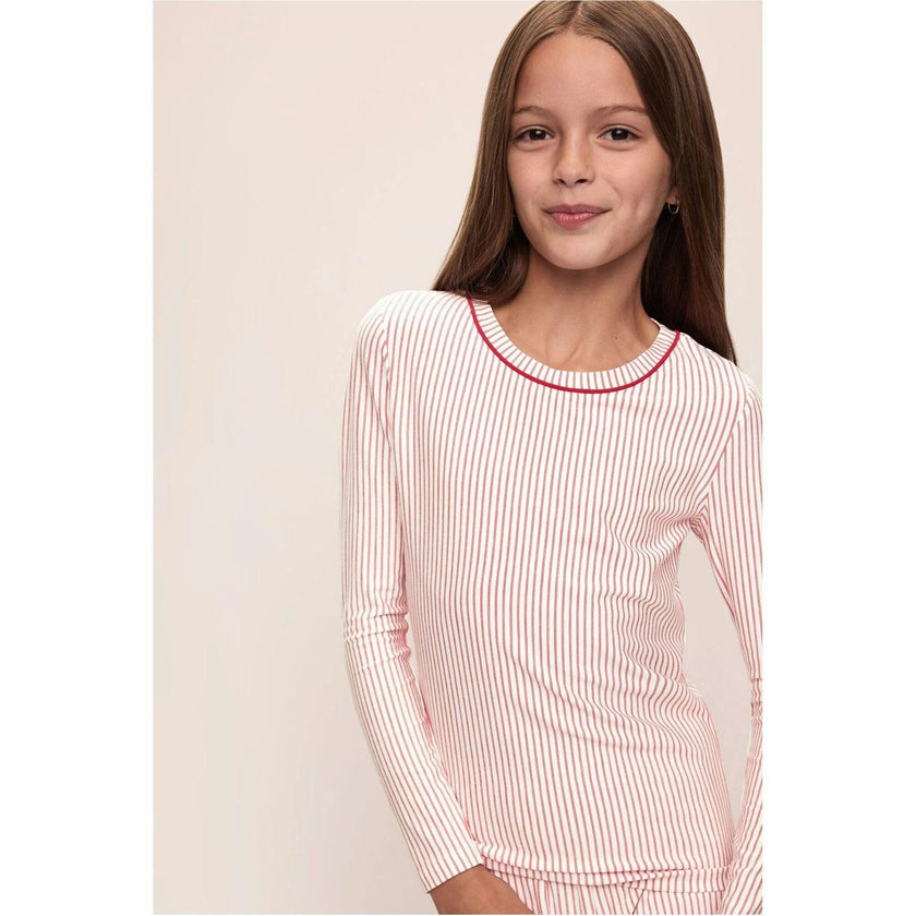 Kids Printed TENCEL™ Modal Unisex Long PJ Set, Red
