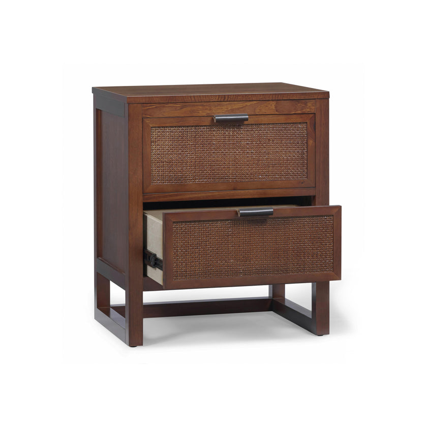 Hatteras Nightstand with 2 Deep Drawers for Bedroom Organization
