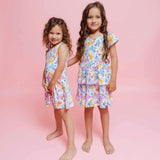 Round Neck 2-Layered Dress With Matching Shorts