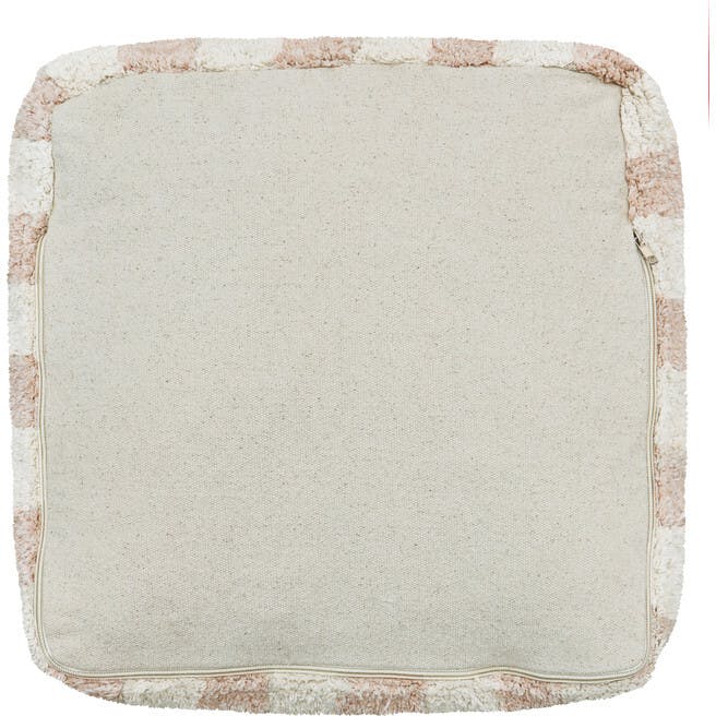Vichy Plush Tablecloth-Inspired Pouf