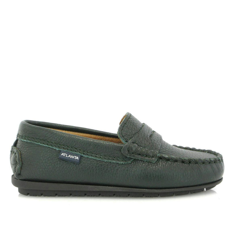 Penny 032 Walker Moccasins, green grainy leather