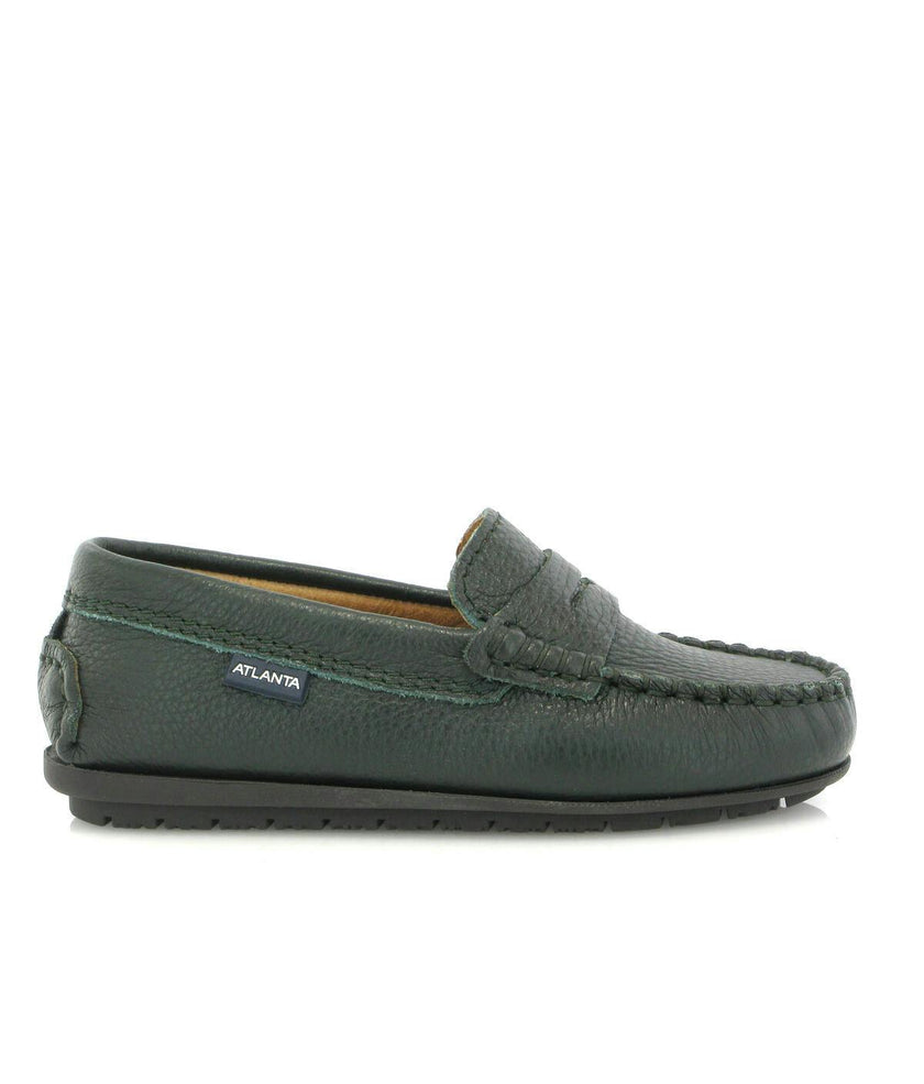 Penny 032 Walker Moccasins, green grainy leather