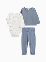Organic Infant Layette Winter Top and Pant Bundle