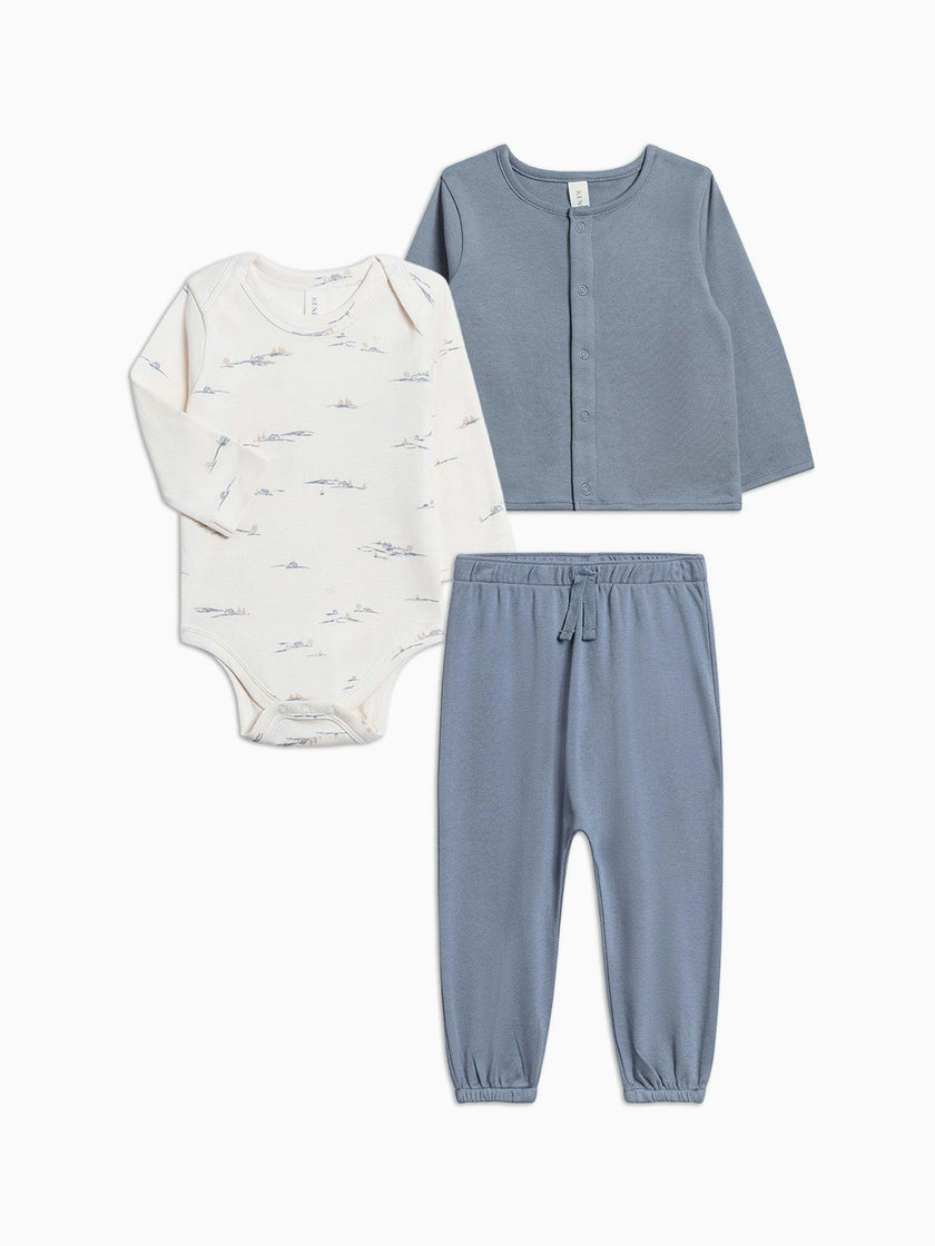 Organic Infant Layette Winter Top and Pant Bundle