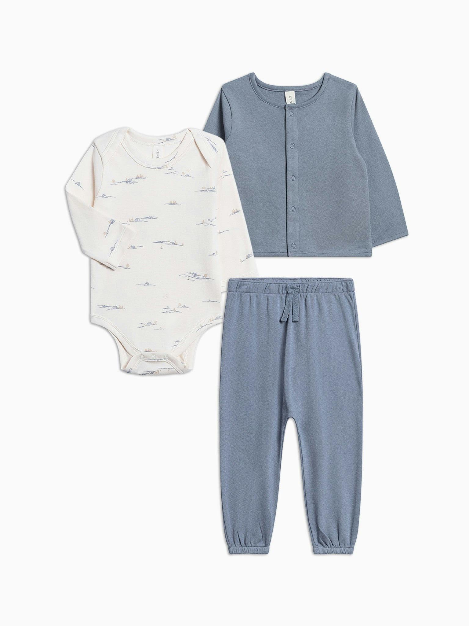 Organic Infant Layette Winter Top and Pant Bundle
