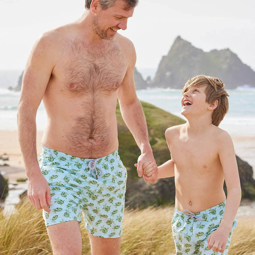 Mens Daddy & Me Swimshorts in Turtle