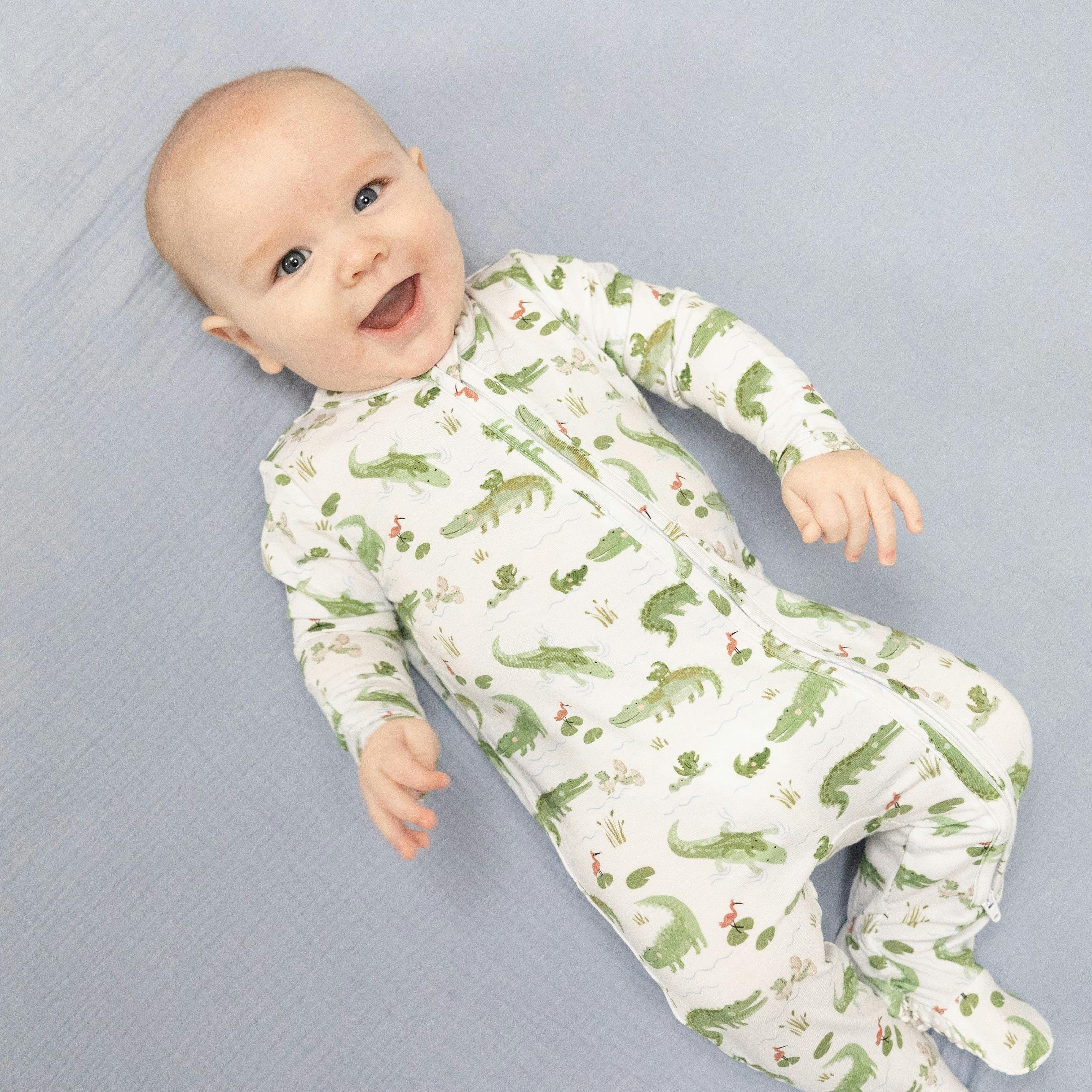 Crayon Alligators - 2 Way Zipper Footie