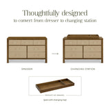 Eloise 7-Drawer Wide Assembled Dresser (56") in Natural Walnut & Performance Sand Eco-Weave